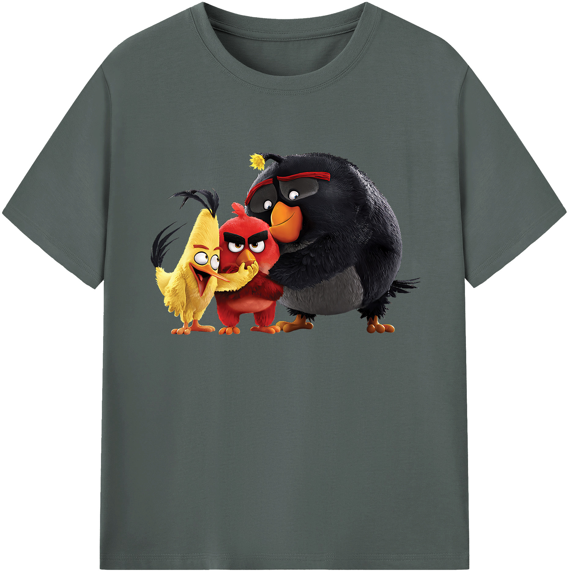 （画像用） Angry Birds アングリーバード 綿100％ メンズ半袖Tシャツ｜肌触りやわらか＆通気性